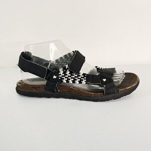 Merrell Black and White Around Town Sunvue Woven Sandal